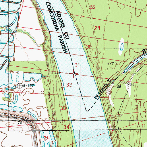 Topographic Map of Old River, LA
