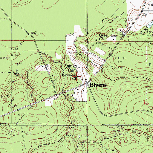 Topographic Map of Boxwood Church of Christ, LA