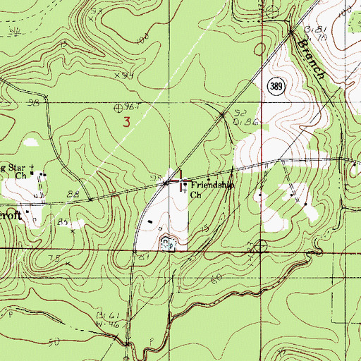 Topographic Map of Friendship Church, LA