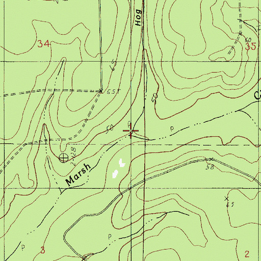 Topographic Map of Hog Pen Gully, LA