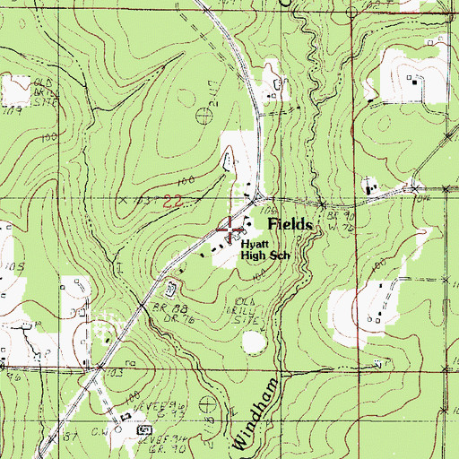 Topographic Map of Hyatt High School, LA