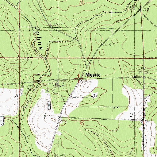 Topographic Map of Mystic, LA