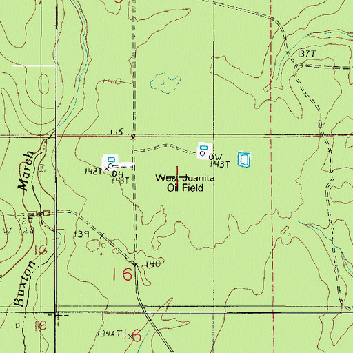 Topographic Map of West Juanita Oil Field, LA
