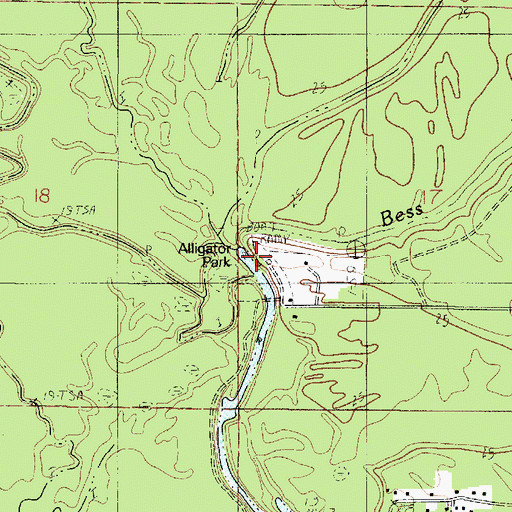 Topographic Map of Alligator Park, LA