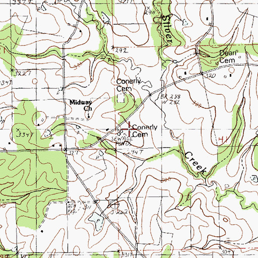 Topographic Map of Conerly Cemetery, LA