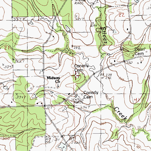Topographic Map of Conerly Cemetery, LA