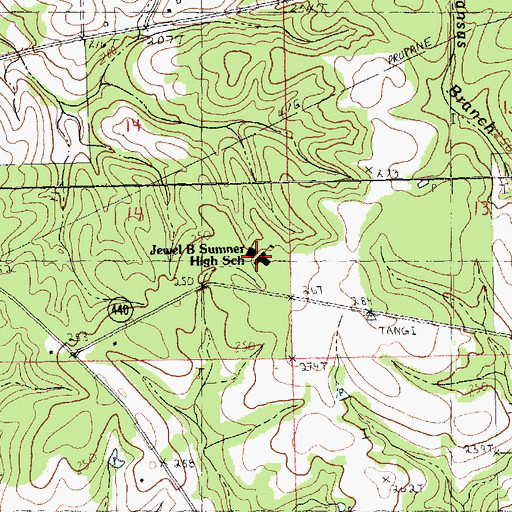 Topographic Map of Jewel M Sumner High School, LA