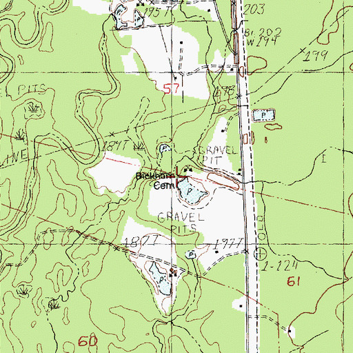 Topographic Map of Bickham Cemetery, LA