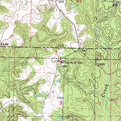 Topographic Map of Church of God, LA