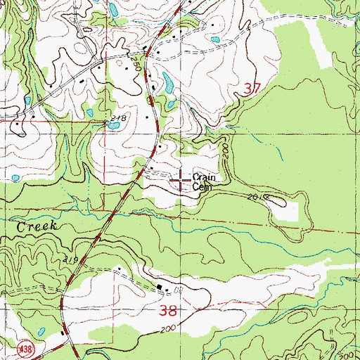 Topographic Map of Crain Cemetery, LA