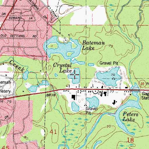 Topographic Map of Crystal Lake, LA