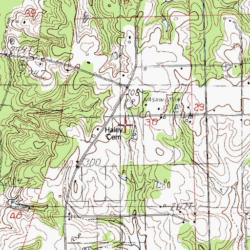Topographic Map of Haley Cemetery, LA