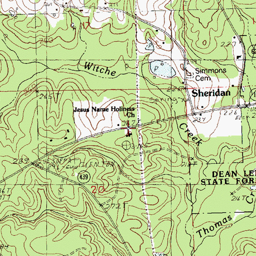 Topographic Map of Jesus Name Holiness Church, LA