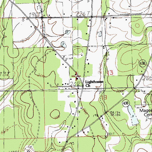 Topographic Map of Lighthouse Church, LA