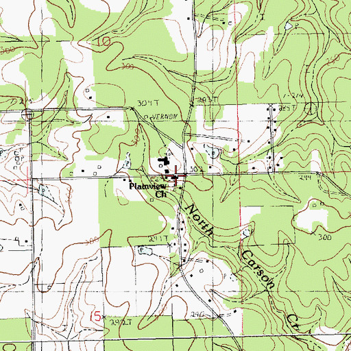 Topographic Map of Plainview Church, LA