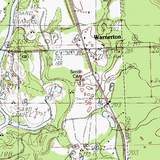 Topographic Map of Smith Cemetery, LA