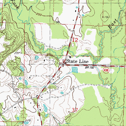 Topographic Map of State Line, LA