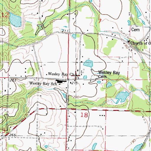 Topographic Map of Wesley Ray Church, LA