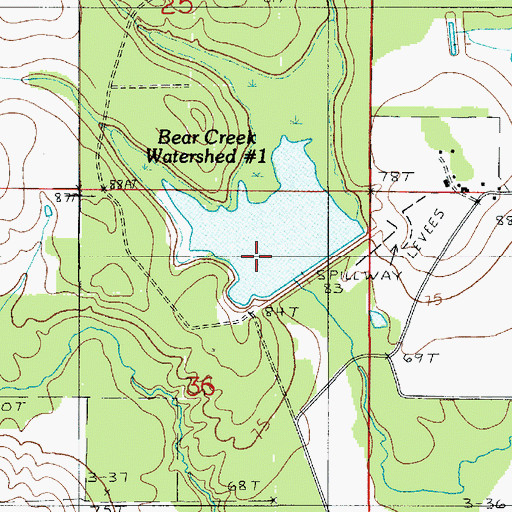 Topographic Map of Bear Creek Watershed Number 1, LA