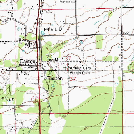 Topographic Map of Ardoin Cemetery, LA