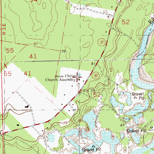 Topographic Map of Jesus Christ Church Assembly, LA