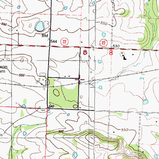 Topographic Map of Rosenwall School, AR