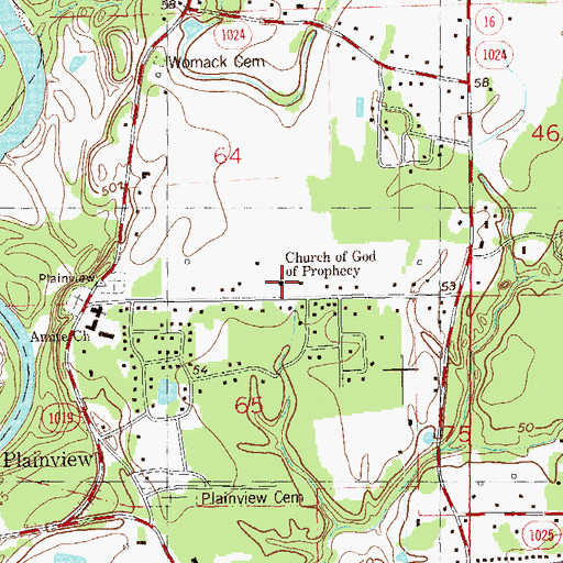 Topographic Map of Church of God of Prophecy, LA
