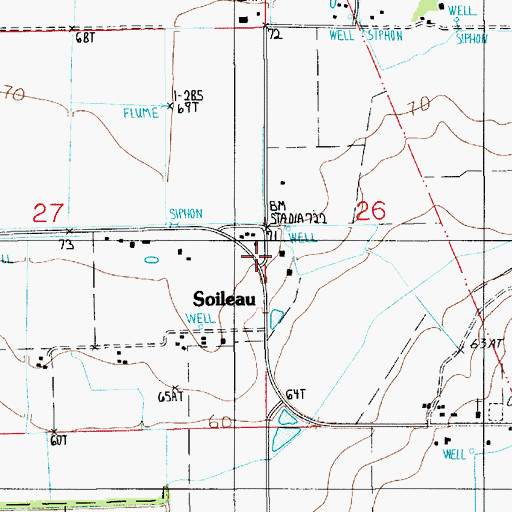 Topographic Map of Soileau, LA