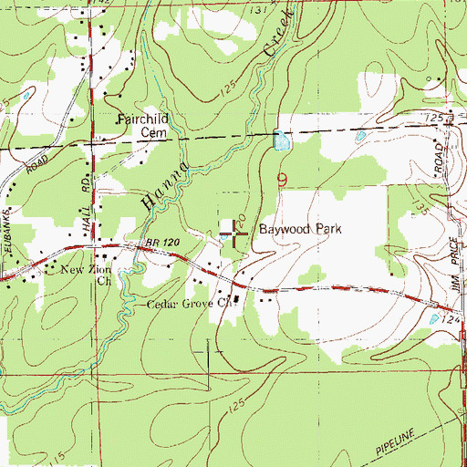Topographic Map of Baywood Park, LA
