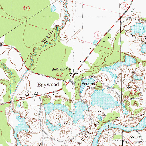 Topographic Map of Bethany Church, LA