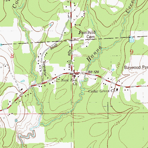 Topographic Map of New Zion Church, LA