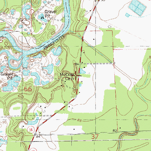 Topographic Map of McCray Cemetery, LA
