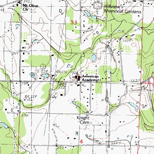 Topographic Map of American Academy, LA