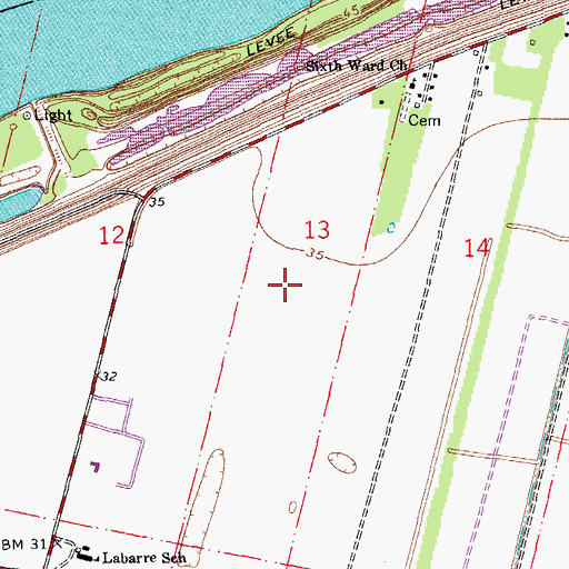 Topographic Map of Brunswick Plantation, LA