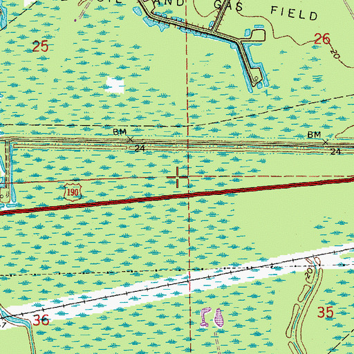 Topographic Map of Elliot City (historical), LA