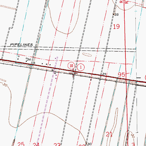 Topographic Map of George Spur, LA