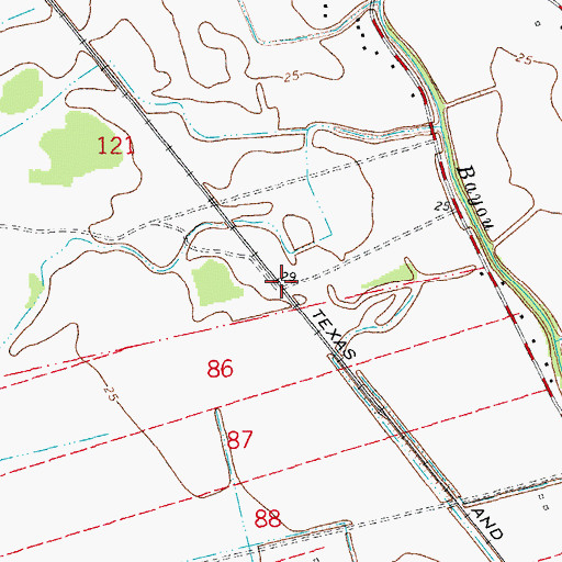 Topographic Map of Iris Spur, LA