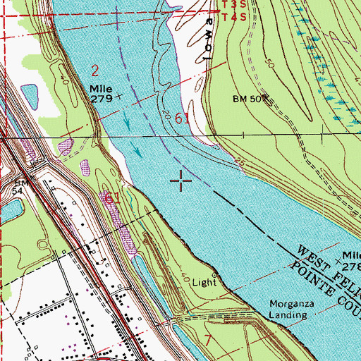 Topographic Map of Morgans Bend, LA
