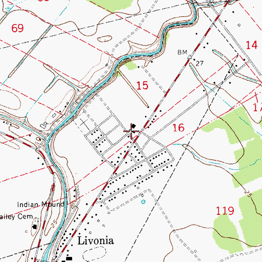 Topographic Map of Saint Caprina Church, LA