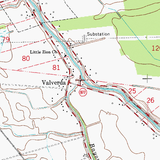Topographic Map of Saint Matthews Church, LA