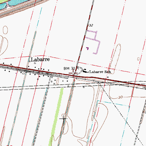 Topographic Map of Samuels, LA