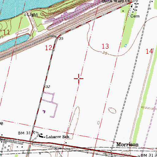 Topographic Map of Stewart Plantation, LA