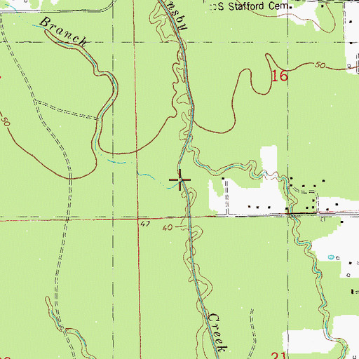 Topographic Map of Dick Hill Branch, LA