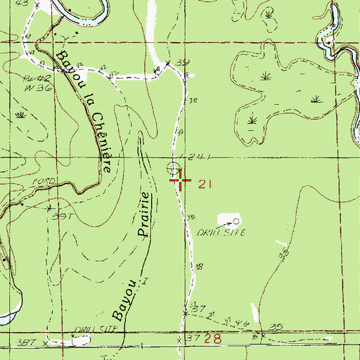 Topographic Map of Grassy Lake State Wildlife Management Area, LA