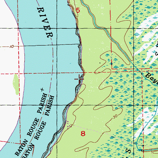 Topographic Map of Springfield Bend Revetment, LA