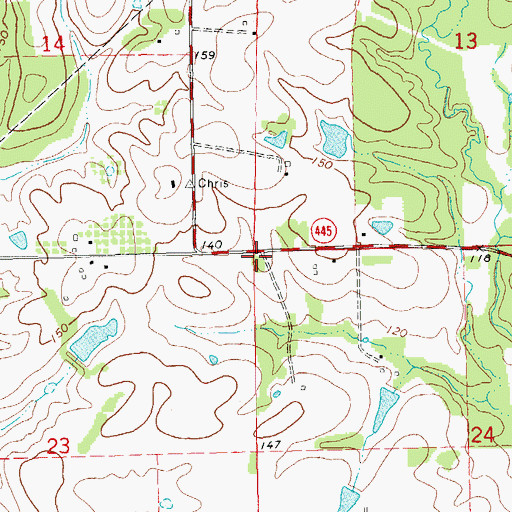 Topographic Map of Holton Church (historical), LA