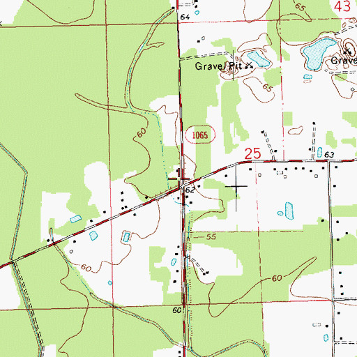 Topographic Map of New Friendship Church (historical), LA