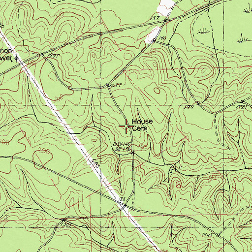 Topographic Map of House Cemetery, LA