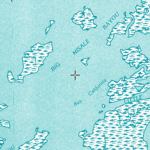 Topographic Map of Bay California, LA