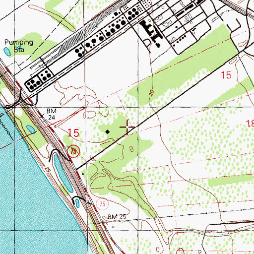 Topographic Map of Belle Helene Plantation, LA